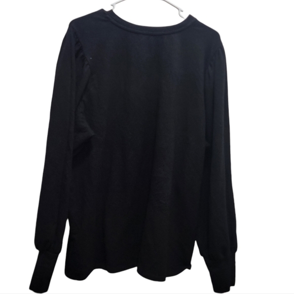 Eloquii Balloon Puff Sleeve Sweater Black Plus Size 18/20 Office Career - Picture 2 of 6